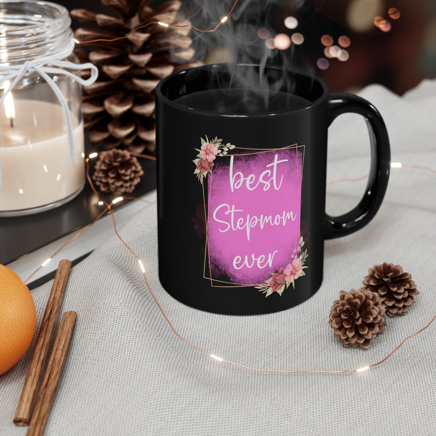 Best step mom ever black 11oz Mug
