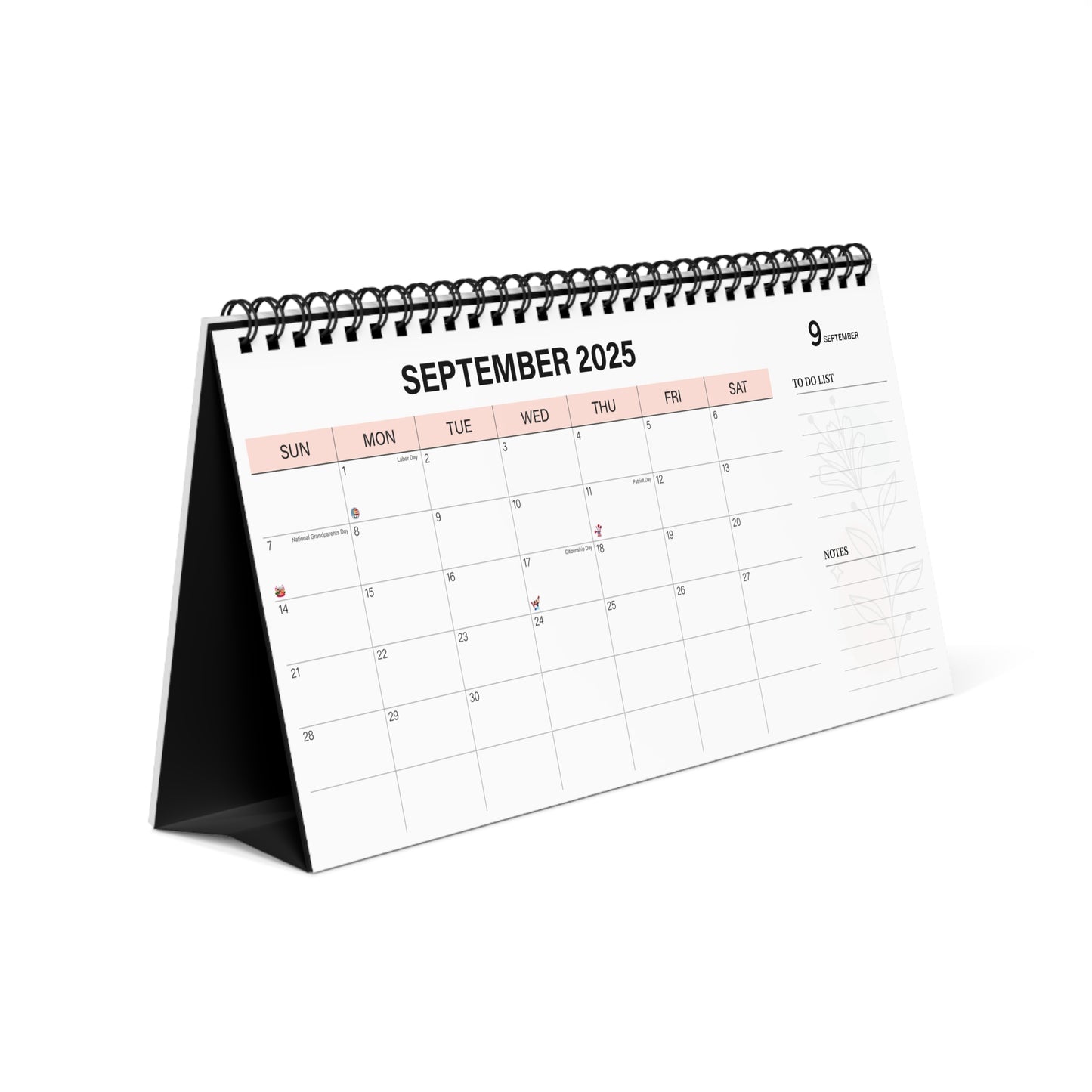 6 row note calender Desktop Calendar
