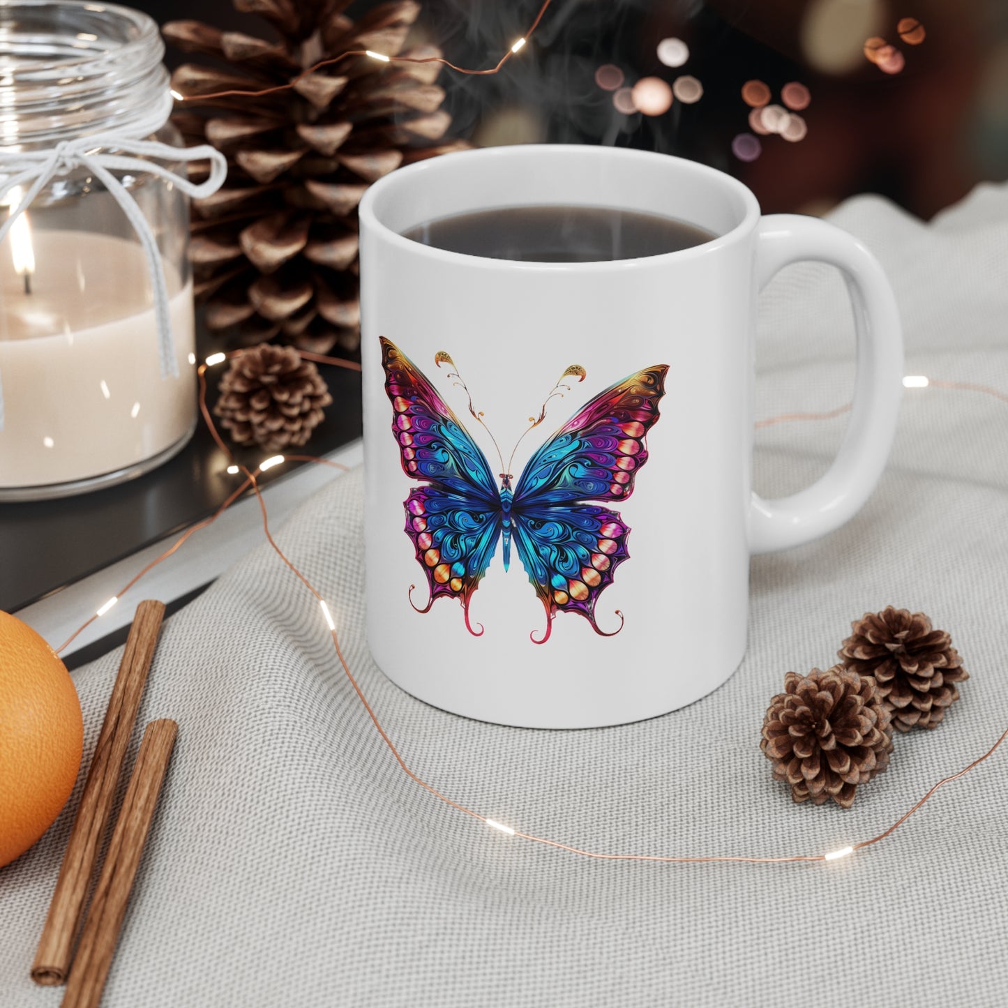 Butterfly white mug 11oz