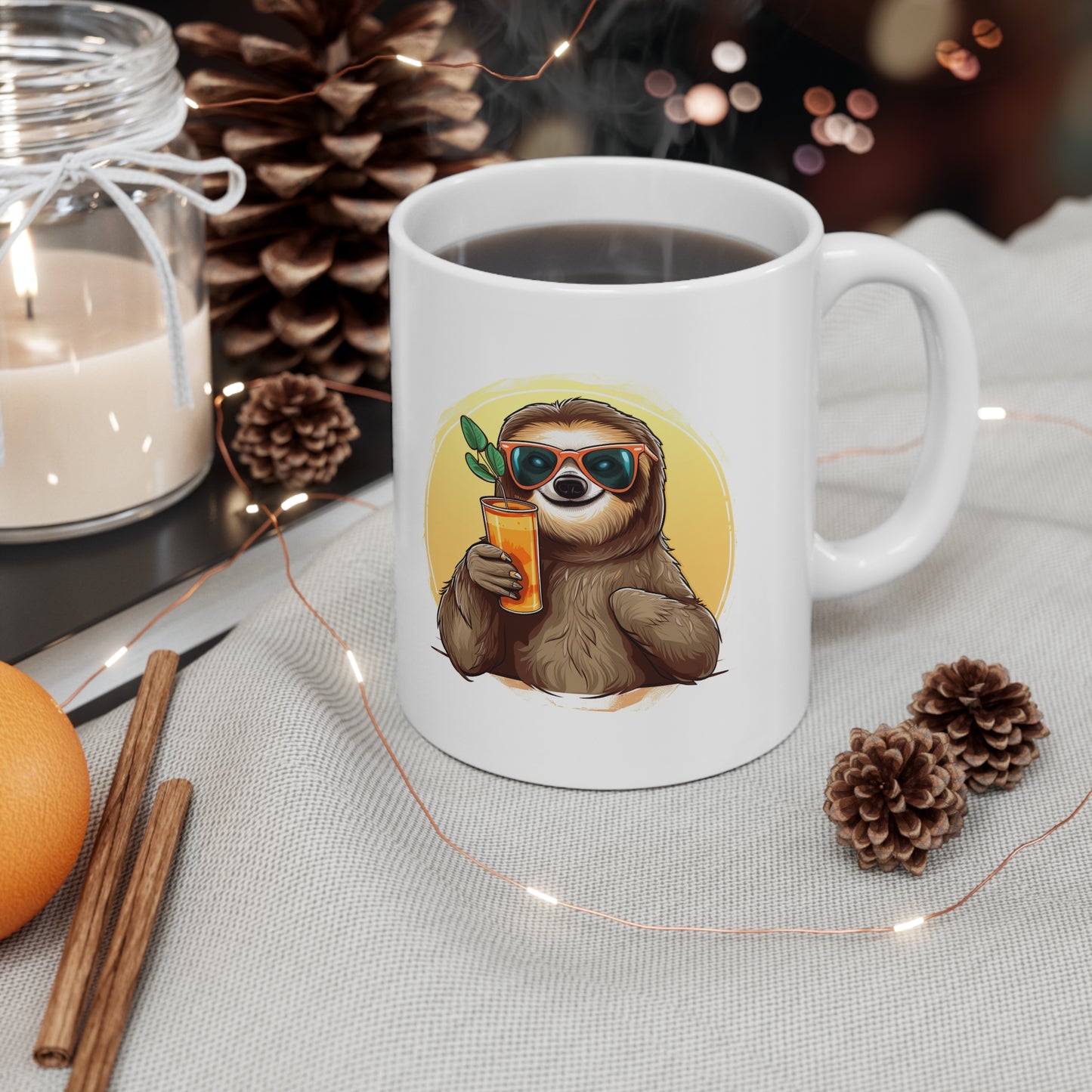 Child Sloth vector white Mug 11oz