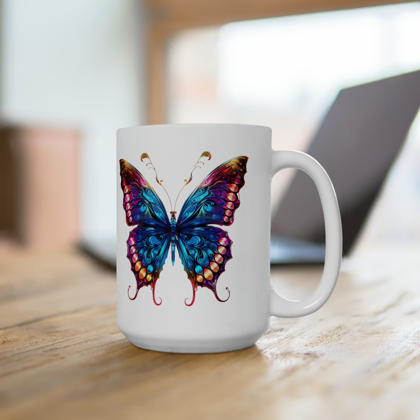 Butterfly white mug 15oz