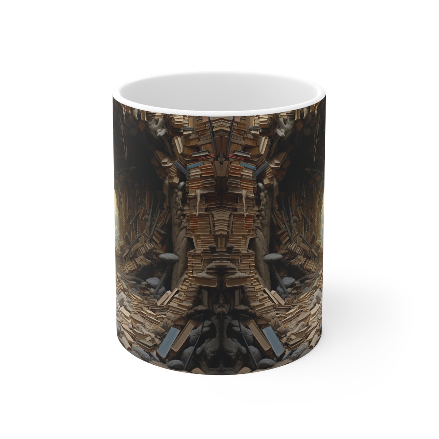 A Book piled 11oz White Mug