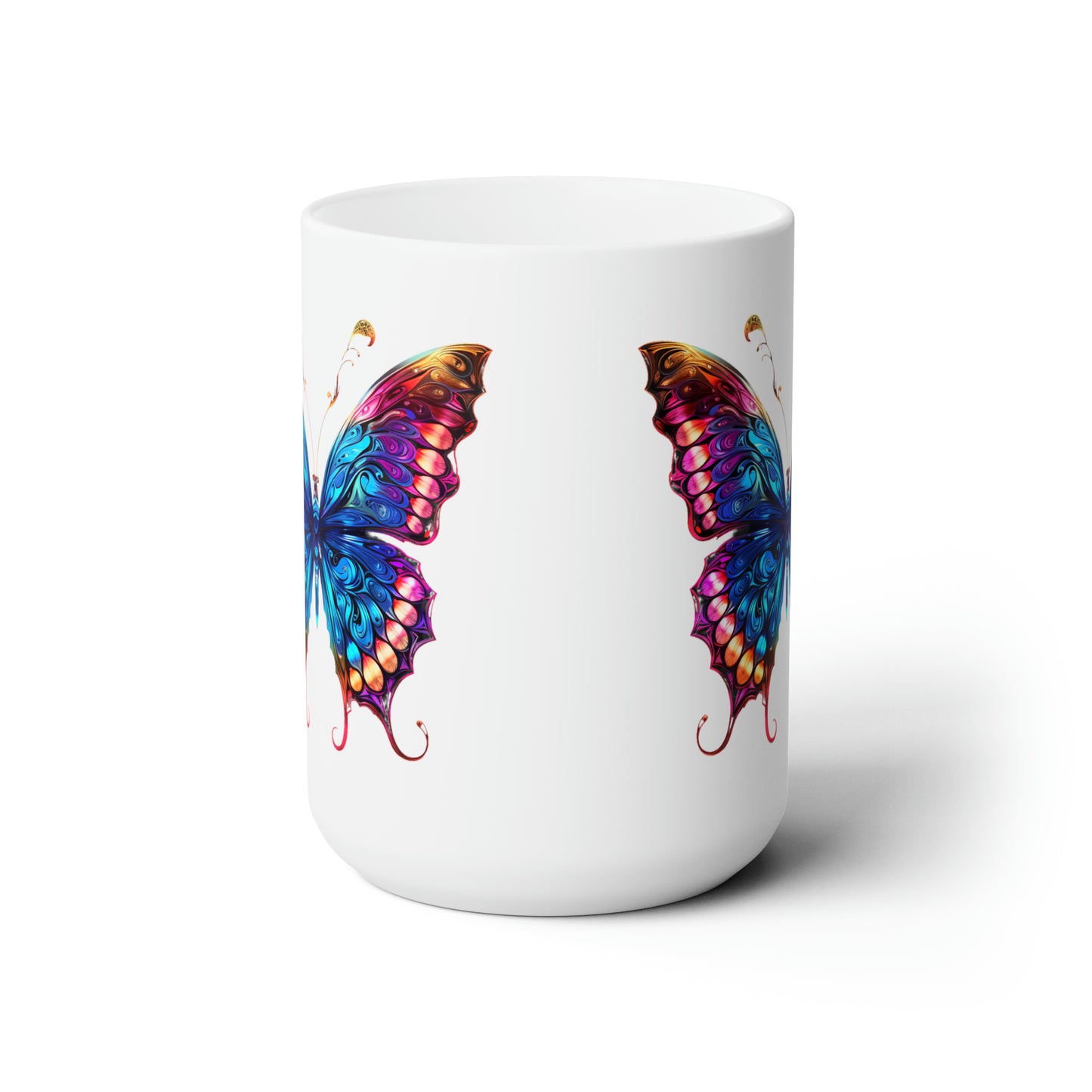 Butterfly white mug 15oz