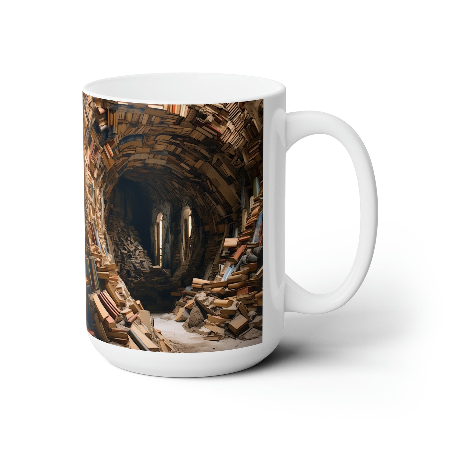 A Book piled 15oz White Mug