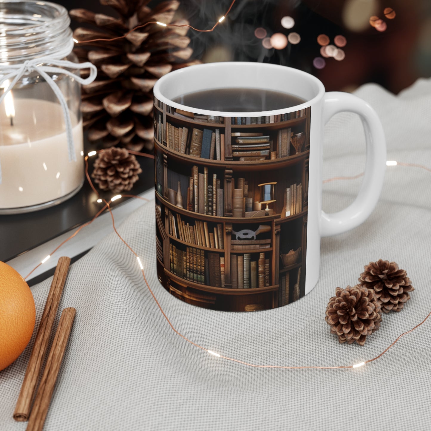 bookshelf white Mug 11oz