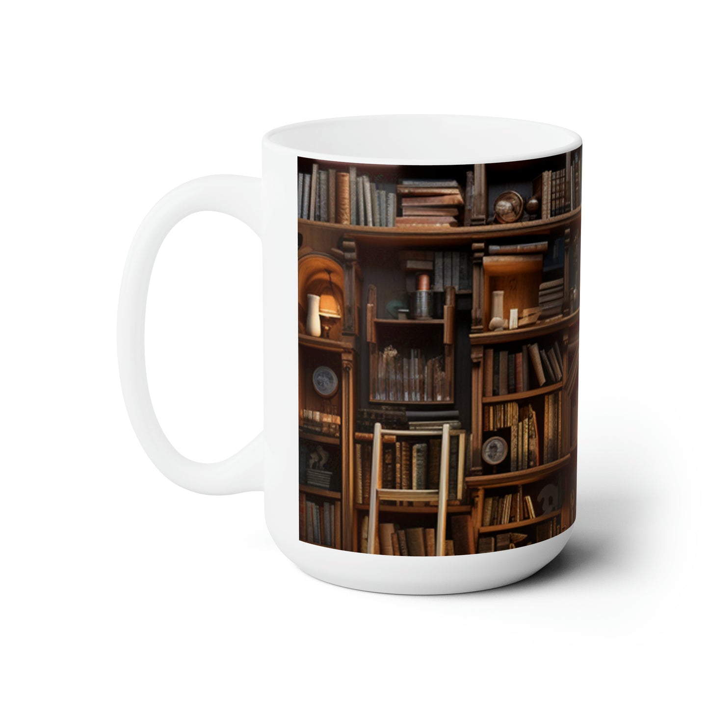 bookshelf white Mug 15oz