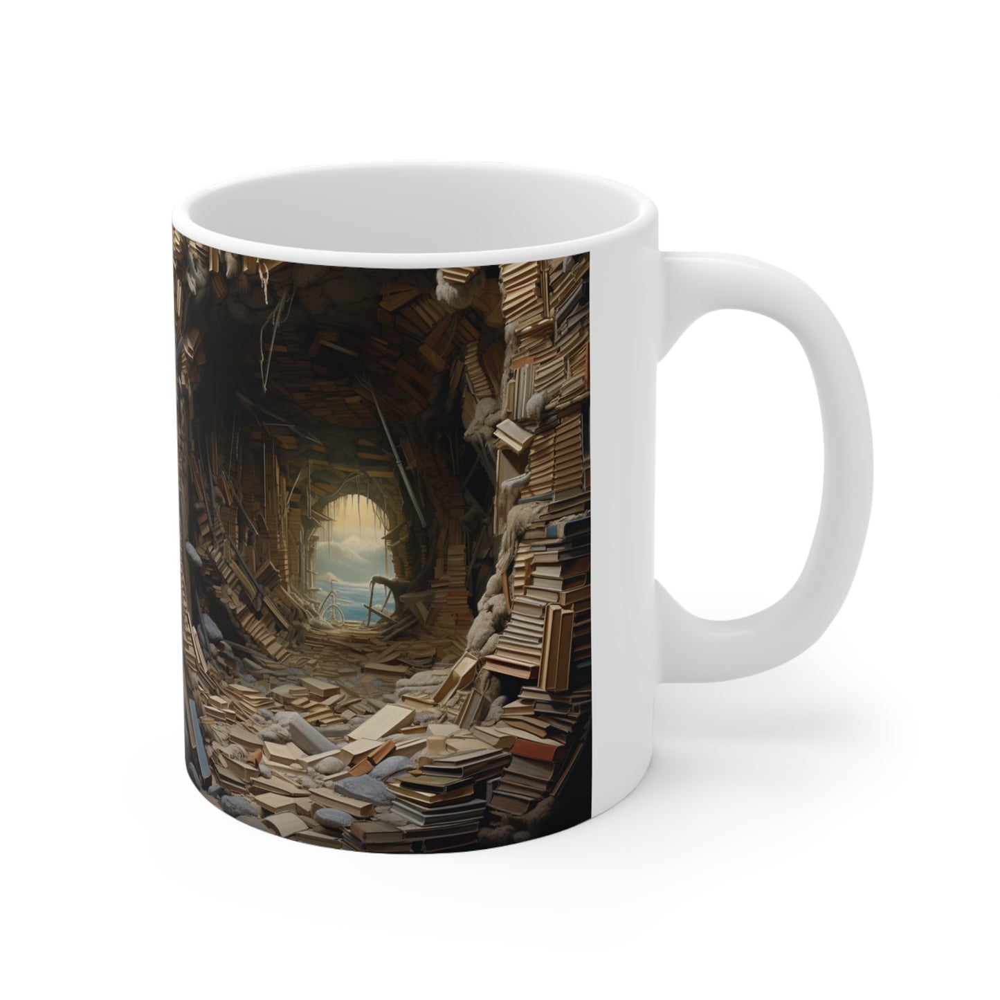 A Book piled 11oz White Mug