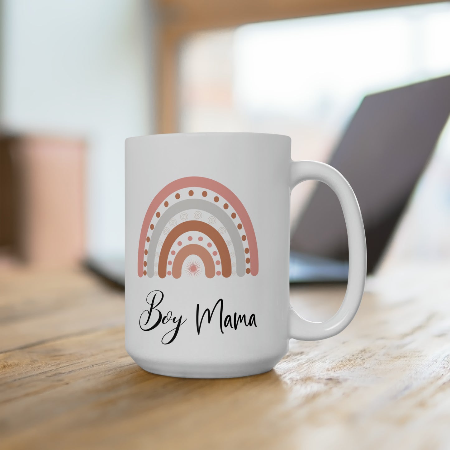 Boy mama white Mug 15oz
