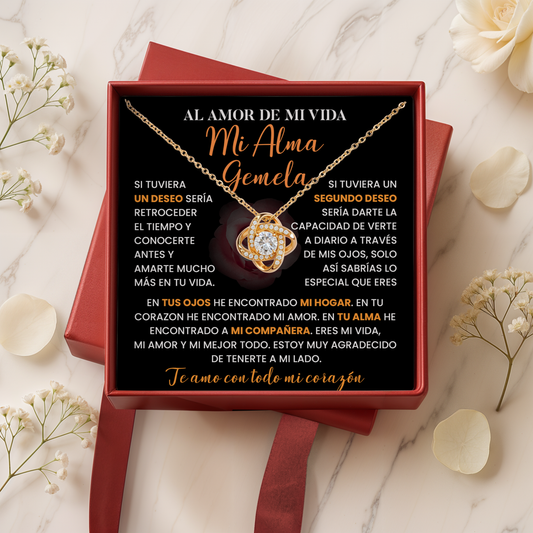 Collar "Mi Alma Gemela" Regalo Romántico Para El Amor De Mi Vida
