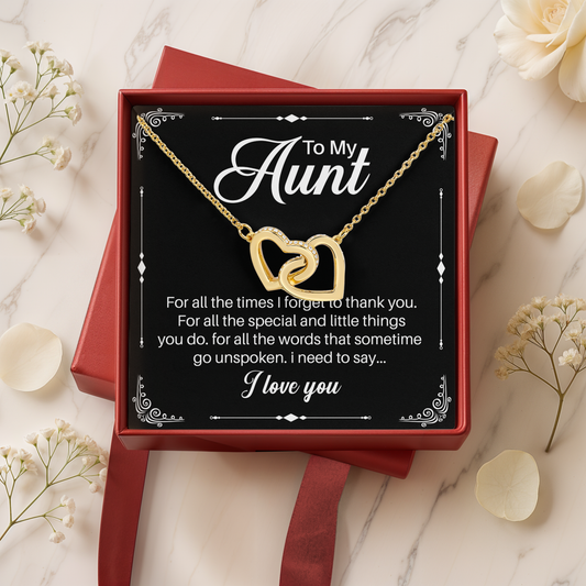To My Aunt, Necklace Gift with Message Card for Her