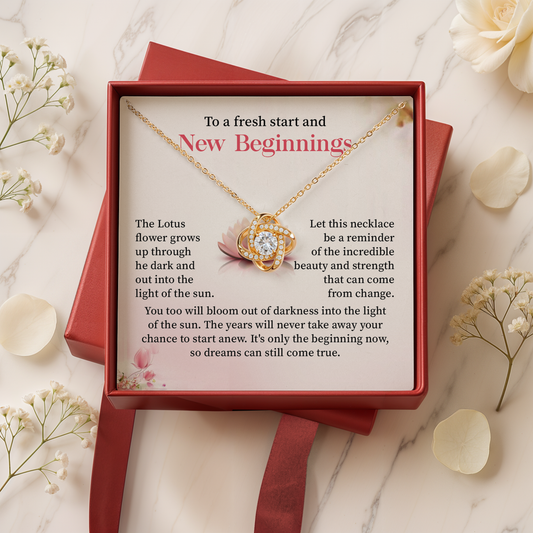 New Beginnings Lotus Necklace Fresh Start Gift for Her