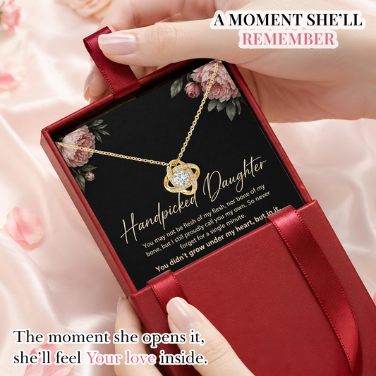 Handpicked Daughter Necklace from Mom Adoption Gift