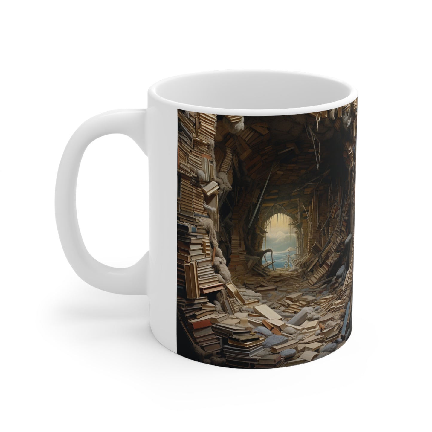 A Book piled 11oz White Mug