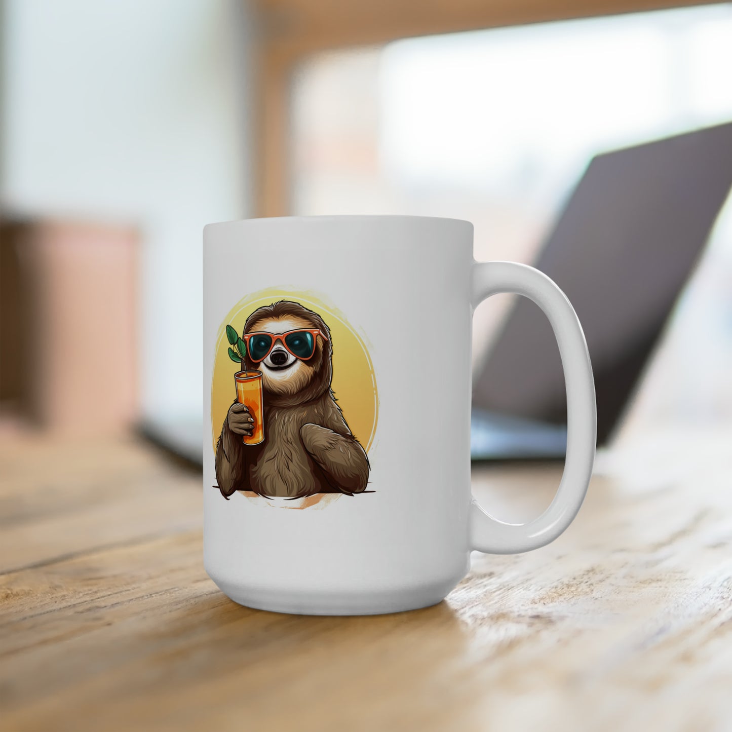 Child Sloth vector white Mug 15oz