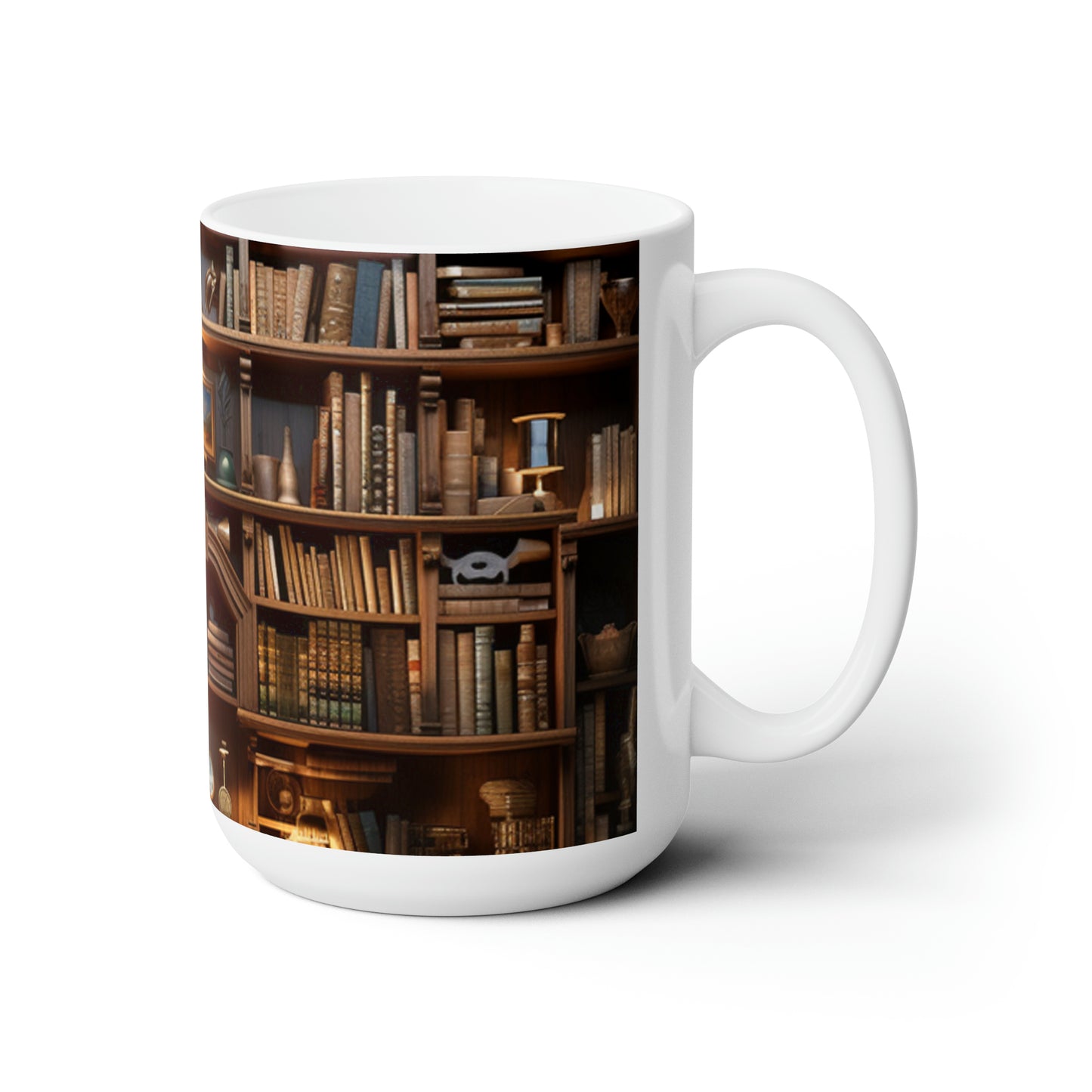 bookshelf white Mug 15oz