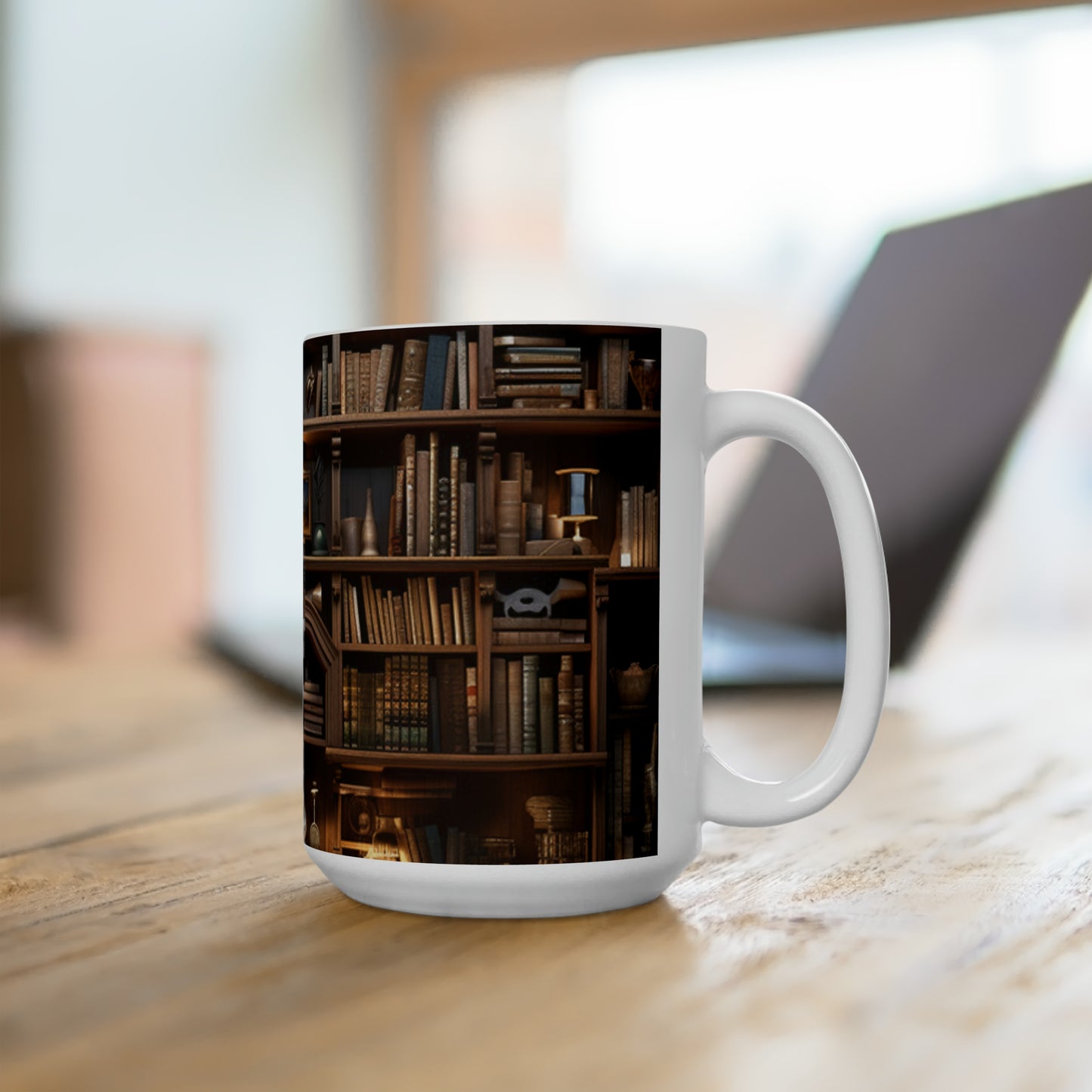 bookshelf white Mug 15oz