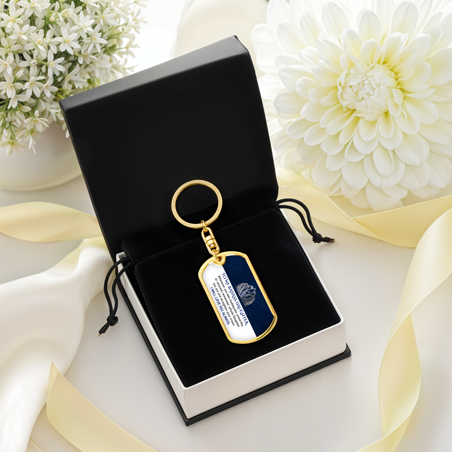 Badass Daughter Keychian Gift on Birthday, Graduation & Motivational Gift