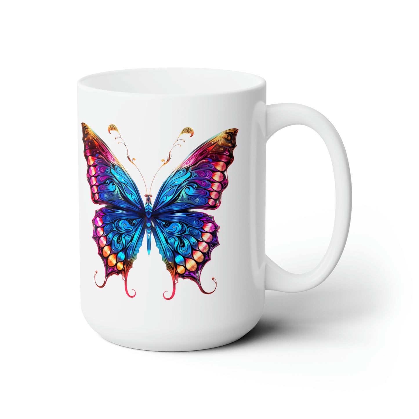 Butterfly white mug 15oz