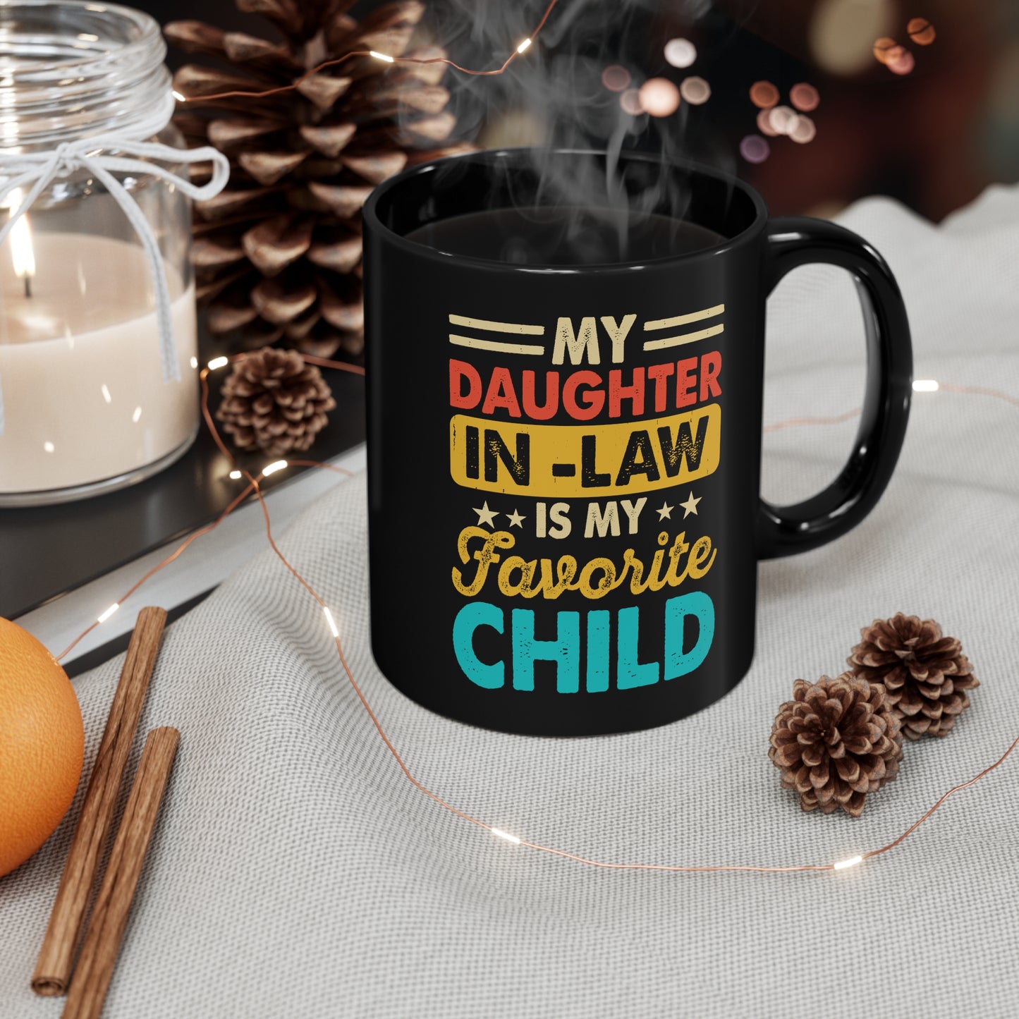 Bold Black Mug Gift for Favorite Daughter-in-Law
