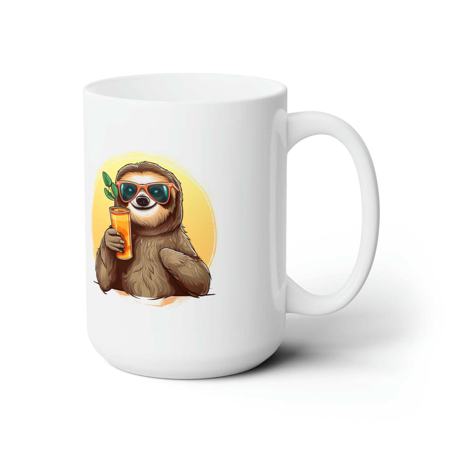 Child Sloth vector white Mug 15oz