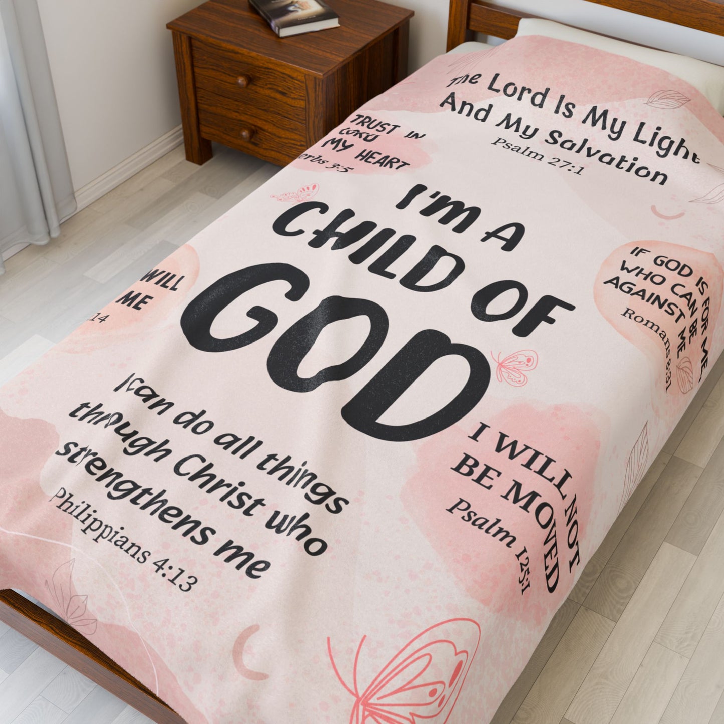 Christian Gifts for Women, Baptism Gifts for Girl, Inspirational, Religious Birthday Gifts for Women Velveteen Plush Blanket