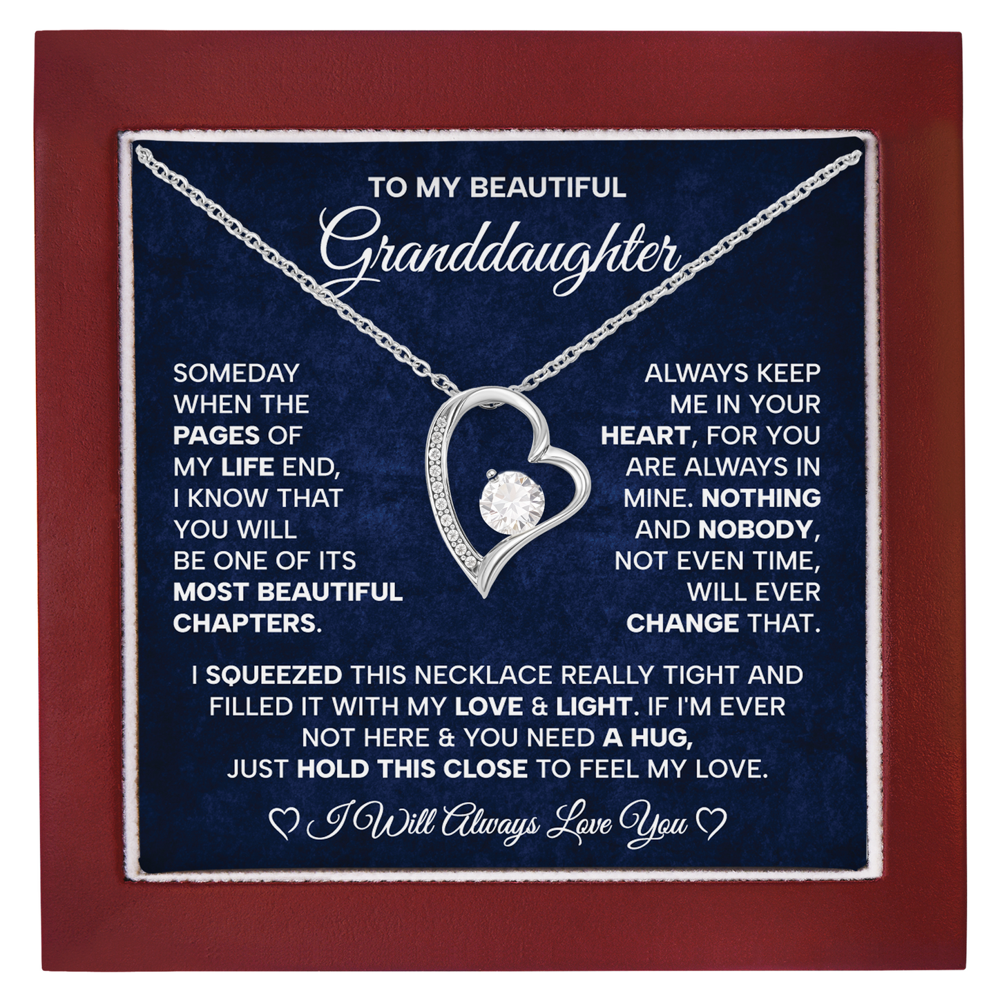 To My Beautiful Granddaughter Necklace - Birthday, Graduation & Christmas Gift