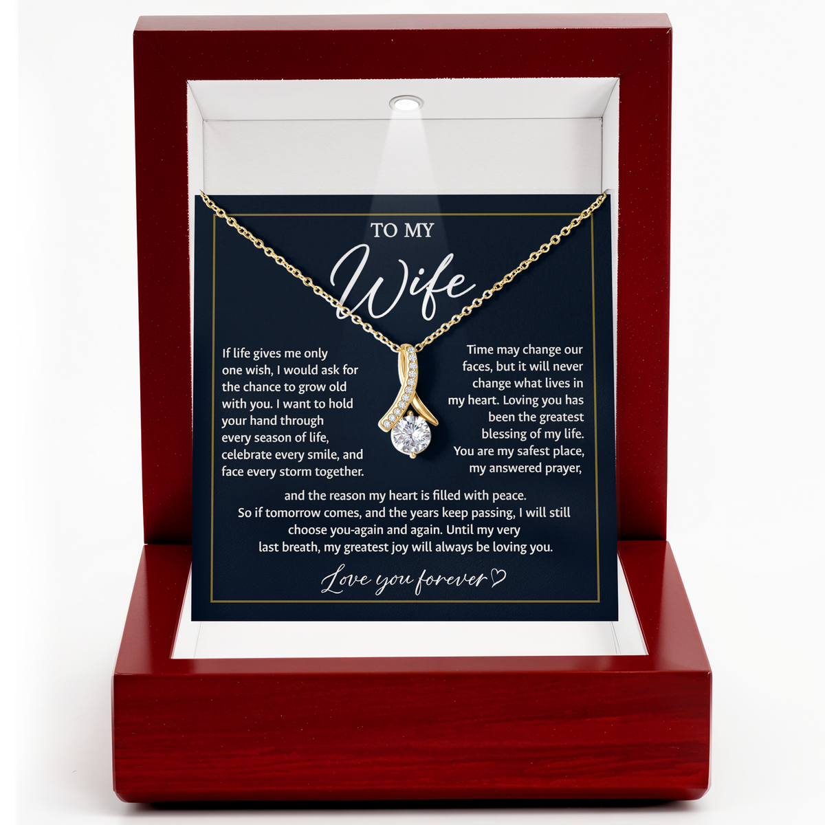 To My Wife Necklace from Husband Anniversary Gift for Wife