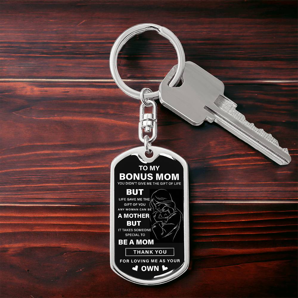 Bonus Mom Keychain Gift from Stepson or Stepdaughter