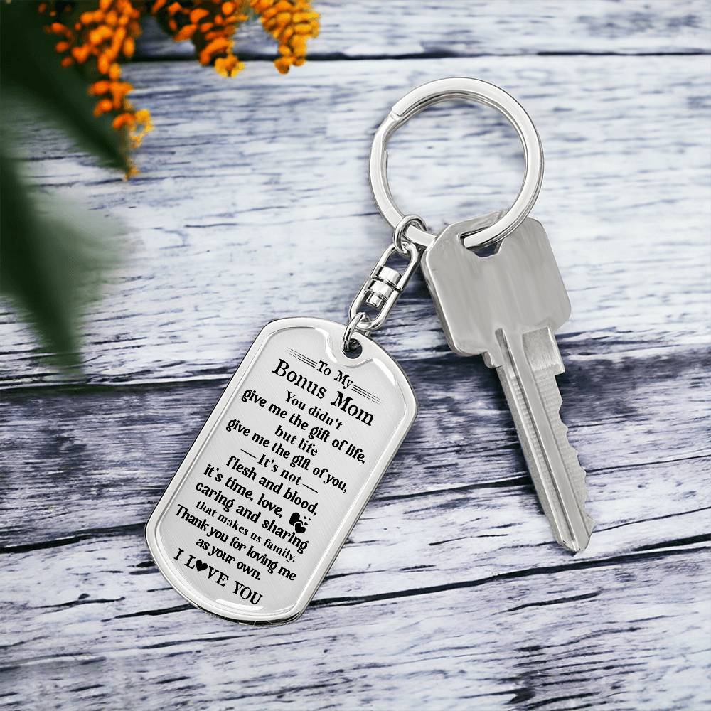 Bonus Mom Keychain Gift – Thank You for Loving Me