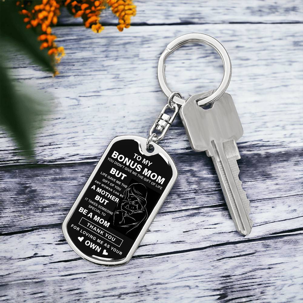 Bonus Mom Keychain Gift from Stepson or Stepdaughter