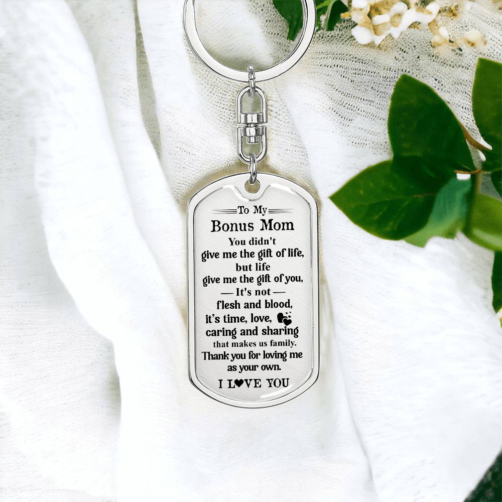 Bonus Mom Keychain Gift – Thank You for Loving Me