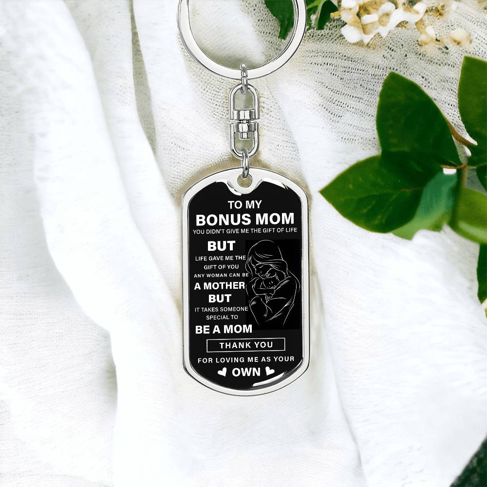 Bonus Mom Keychain Gift from Stepson or Stepdaughter