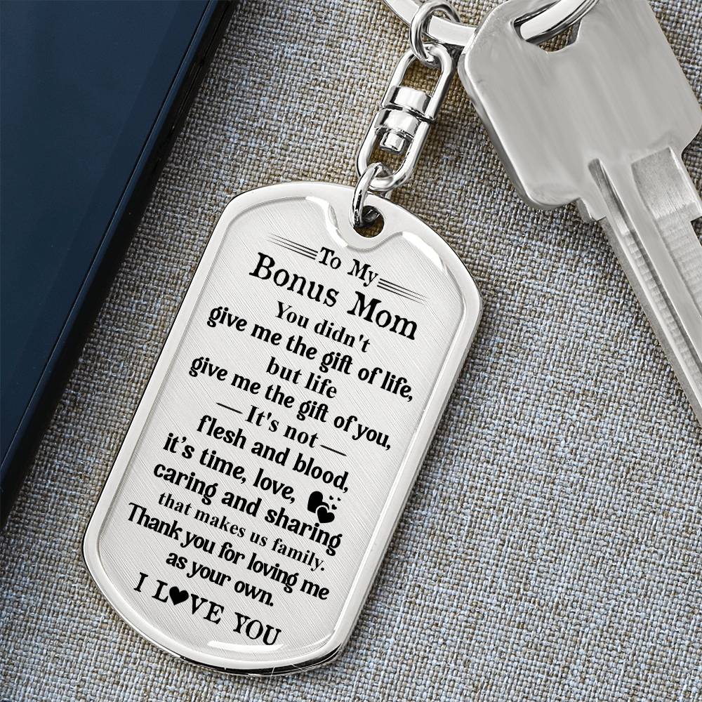 Bonus Mom Keychain Gift – Thank You for Loving Me