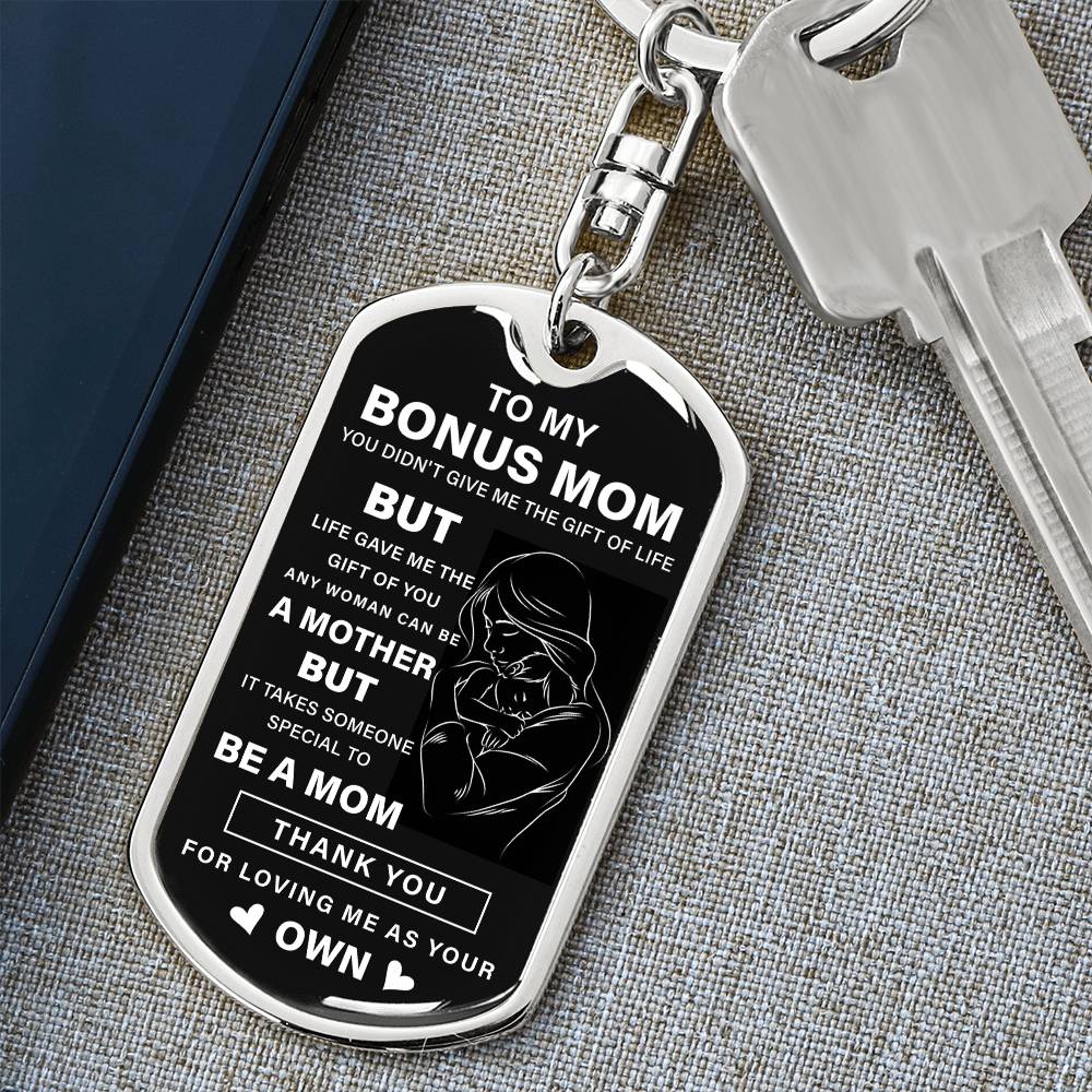 Bonus Mom Keychain Gift from Stepson or Stepdaughter