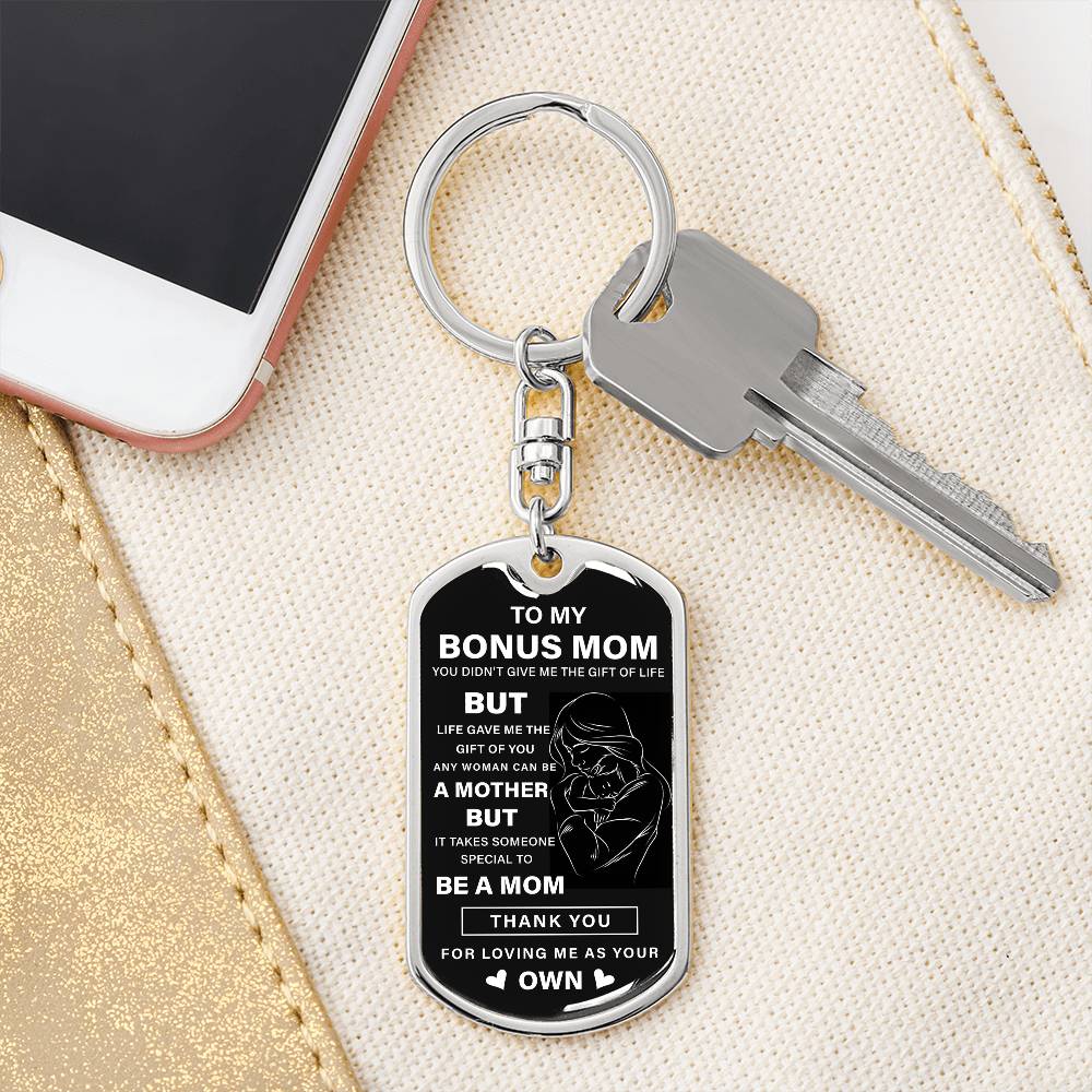Bonus Mom Keychain Gift from Stepson or Stepdaughter