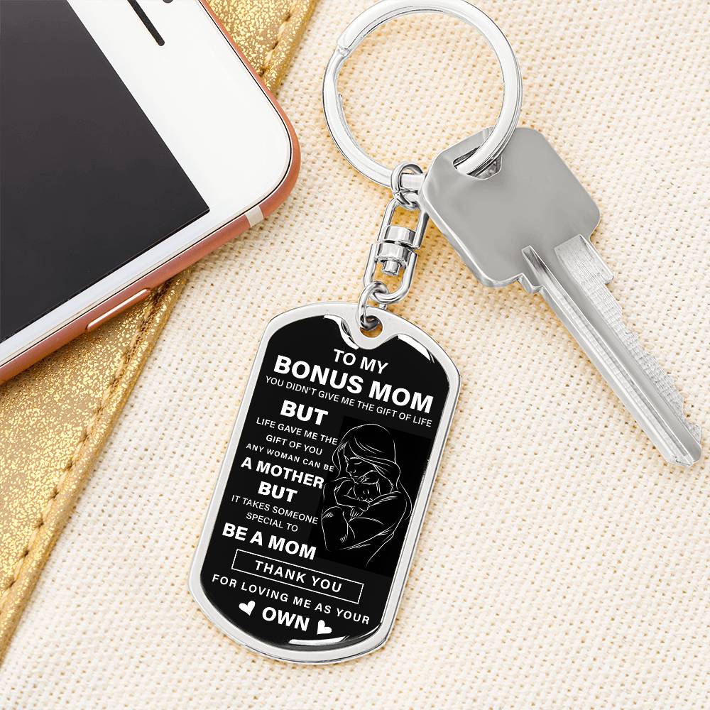 Bonus Mom Keychain Gift from Stepson or Stepdaughter