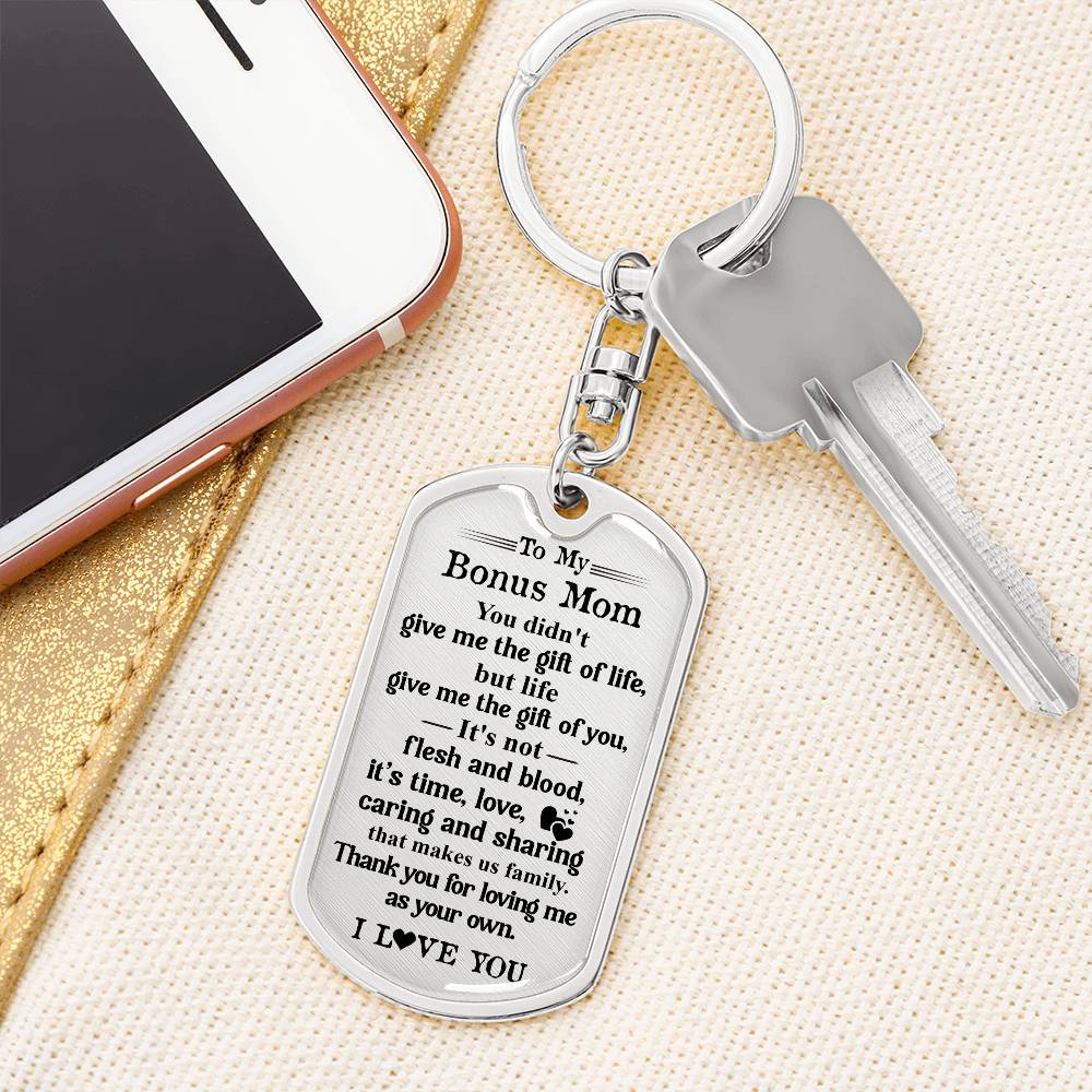 Bonus Mom Keychain Gift – Thank You for Loving Me