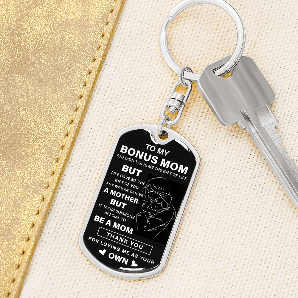 Bonus Mom Keychain Gift from Stepson or Stepdaughter