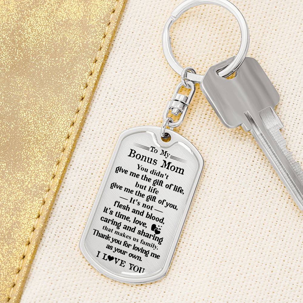 Bonus Mom Keychain Gift – Thank You for Loving Me