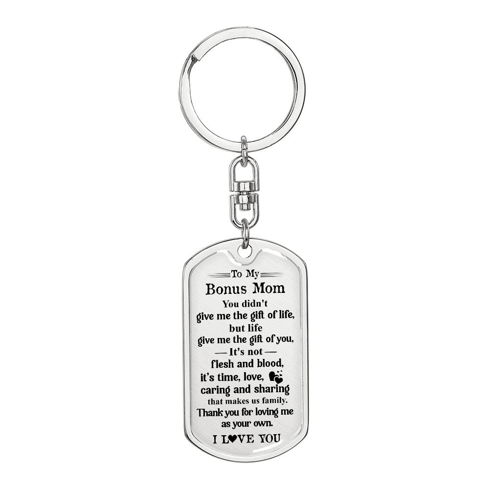 Bonus Mom Keychain Gift – Thank You for Loving Me