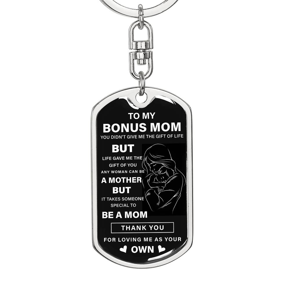 Bonus Mom Keychain Gift from Stepson or Stepdaughter