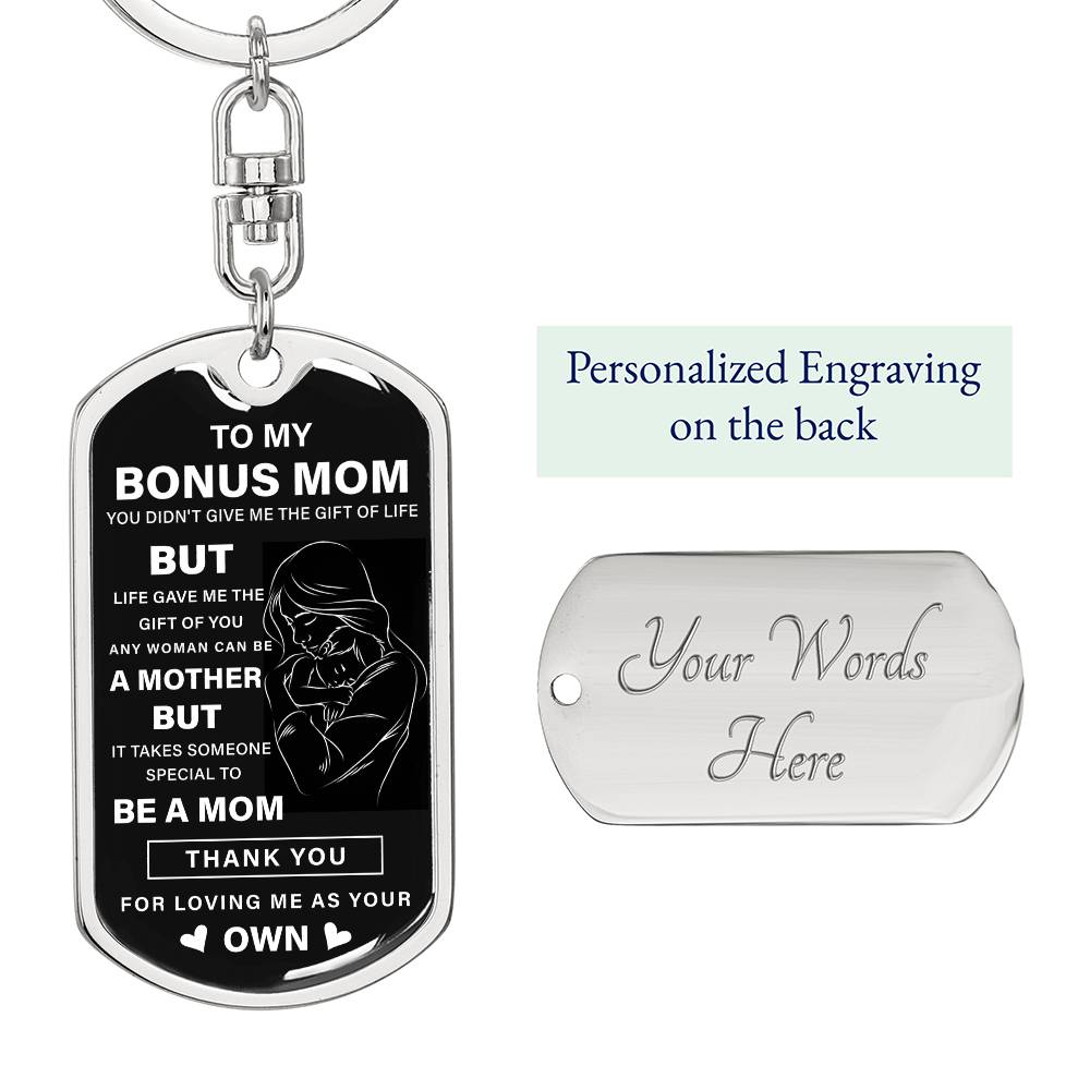 Bonus Mom Keychain Gift from Stepson or Stepdaughter