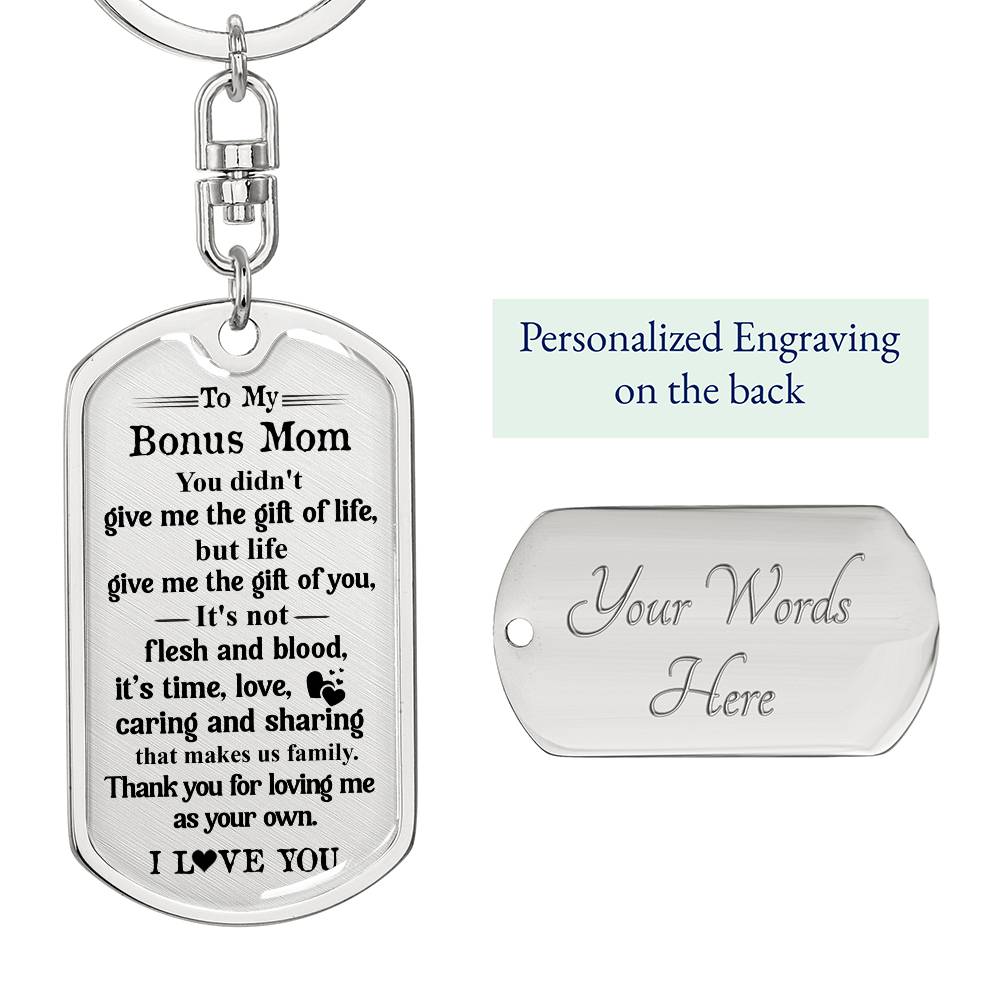 Bonus Mom Keychain Gift – Thank You for Loving Me
