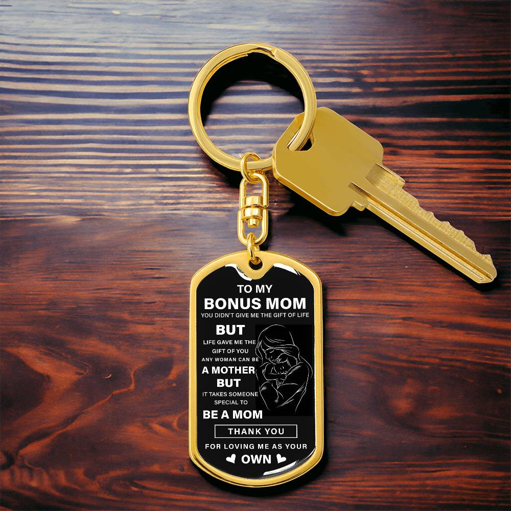 Bonus Mom Keychain Gift from Stepson or Stepdaughter