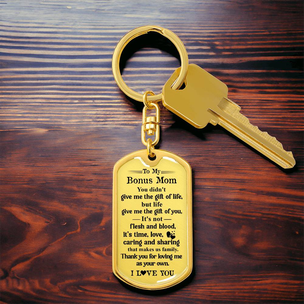Bonus Mom Keychain Gift – Thank You for Loving Me