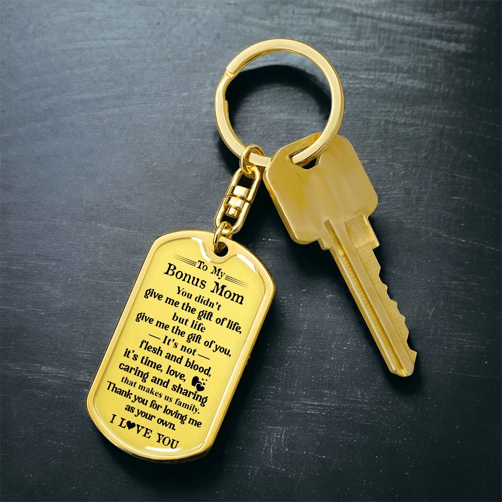 Bonus Mom Keychain Gift – Thank You for Loving Me