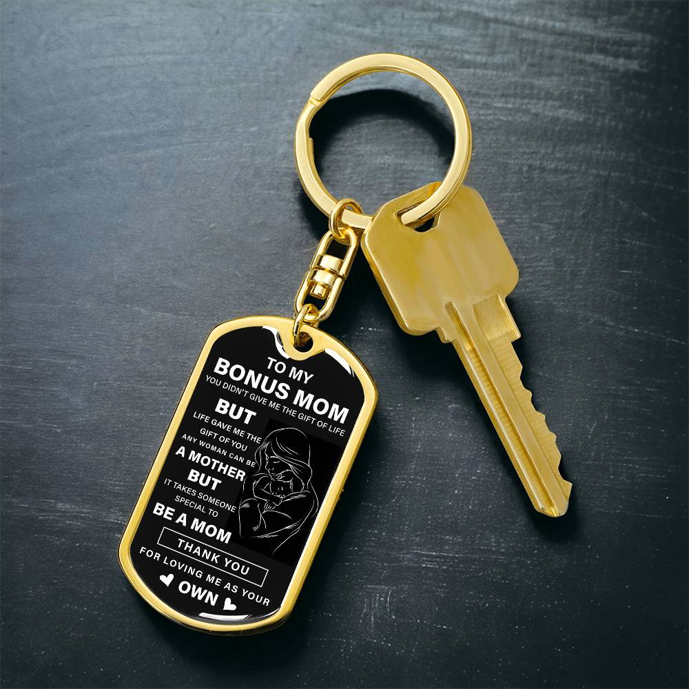 Bonus Mom Keychain Gift from Stepson or Stepdaughter