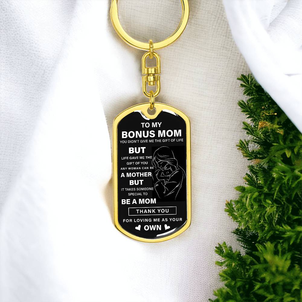 Bonus Mom Keychain Gift from Stepson or Stepdaughter
