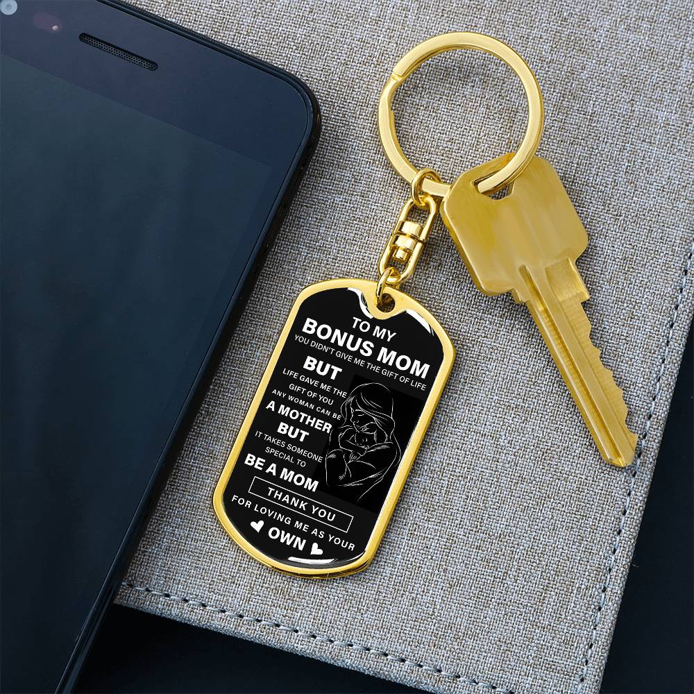 Bonus Mom Keychain Gift from Stepson or Stepdaughter