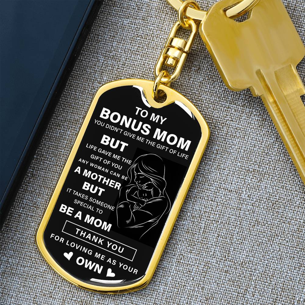 Bonus Mom Keychain Gift from Stepson or Stepdaughter